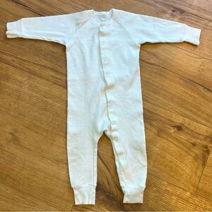 Vintage Gerber Long Sleeve Snap Bodysuit White Waffle Weave 12-18 Months